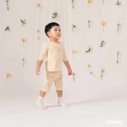 Thumbnail Bộ quần áo lửng cúc vai dáng Nature cho bé trai 2