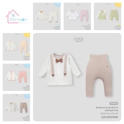 Thumbnail Bộ quần áo newborn cài thăng sơ sinh Nous (3-5,5kg) 1