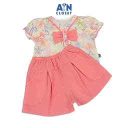 Thumbnail Bộ quần áo Ngắn bé gái hoạ tiết Nơ Nhiều Màu Cotton - AICDBGFVTDKA - AIN Closet 1