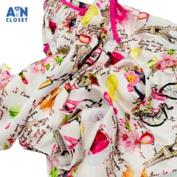 Thumbnail Bộ quần áo Ngắn bé gái hoạ tiết Paris Hồng Lụa Pháp - AICDBGIBCJQ0 - AIN Closet 2
