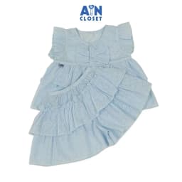 Thumbnail Bộ quần áo Ngắn bé gái hoạ tiết Nơ Xanh Dương Cotton boi - AICDBGXJLPA8 - AIN Closet 1
