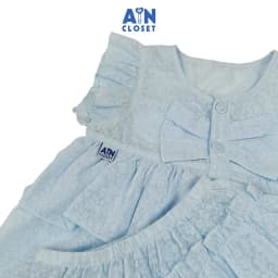 Thumbnail Bộ quần áo Ngắn bé gái hoạ tiết Nơ Xanh Dương Cotton boi - AICDBGXJLPA8 - AIN Closet 2
