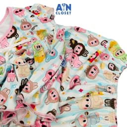 Thumbnail Bộ quần áo Ngắn bé gái hoạ tiết Thỏ Labubu Thun cotton - AICDBG94HUM0 - AIN Closet 2