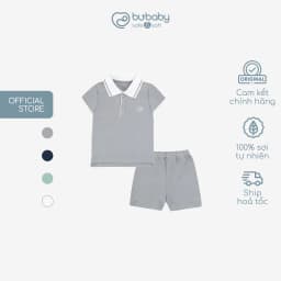 Thumbnail Bộ quần áo ngắn tay cổ Polo BU Baby cho bé chất liệu sợi tre và bông hữu cơ - Ponie BPN130308 | Quần áo chính hãng 1