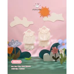 Thumbnail Bộ quần áo sát nách bé gái ABBIEOH cotton hoa nhí tay bèo dễ thương cho bé BO753 BO776 BO784 BO752 2