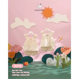 Thumbnail Bộ quần áo sát nách bé gái ABBIEOH cotton hoa nhí tay bèo dễ thương cho bé BO753 BO776 BO784 BO752 3