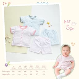 Thumbnail Bộ Quần Áo Sơ Sinh Cộc Tay, Nút Giữa MIOMIO - Cho Bé Trai, Bé Gái (Từ 0-24 tháng), Vải Cotton 3