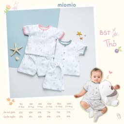 Thumbnail Bộ Quần Áo Sơ Sinh Cộc Tay, Nút Giữa MIOMIO - Cho Bé Trai, Bé Gái (Từ 0-24 tháng), Vải Cotton 4