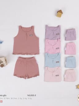 Thumbnail Bộ Quần Áo Trẻ Em COOKIE, Bộ Ba Lỗ Bèo Gấu Cho Bé từ 6 Tháng Đến 5 Tuổi 2025 1