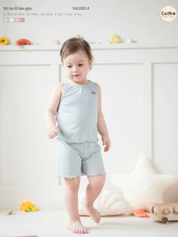 Thumbnail Bộ Quần Áo Trẻ Em COOKIE, Bộ Ba Lỗ Bèo Gấu Cho Bé từ 6 Tháng Đến 5 Tuổi 2025 2