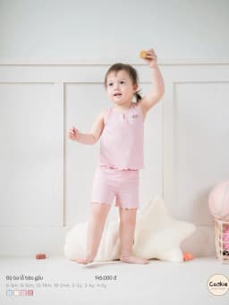 Thumbnail Bộ Quần Áo Trẻ Em COOKIE, Bộ Ba Lỗ Bèo Gấu Cho Bé từ 6 Tháng Đến 5 Tuổi 2025 3
