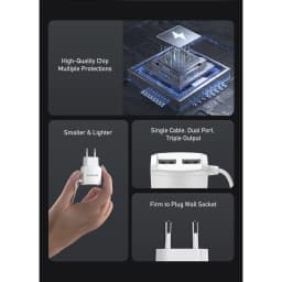 Thumbnail Bộ sạc Awei C5 3 in 1 Sạc nhanh Type C 2 cổng USB EU 5V / 2.4A chính hãng An Toàn Ổn Định 2