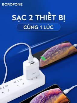 Thumbnail Bộ sạc iphone Hoco 12W Dây sạc iphone USB Củ sạc 12W + cáp H-UPF01-SI dài 1 mét 3