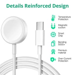 Thumbnail Bộ sạc không dây Fonken 2 trong 1 Type C cho đồng hồ Cáp sạc USB cho AP Watch Series 7 / 6 / 4 / SE / 4 / 3 / 2 / 1 2