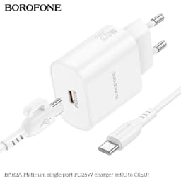 Thumbnail Bộ sạc nhanh 25W Borofone BA82A TypeC to TypeC dành cho Samsung, Huawei, Xiaomi, Oppo, Android... 1