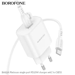 Thumbnail Bộ sạc nhanh 25W Borofone BA82A TypeC to TypeC dành cho Samsung, Huawei, Xiaomi, Oppo, Android... 2