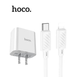 Thumbnail Bộ sạc nhanh Hoco C76 Plus kèm cáp Typec to IP PD20W 3.0A dùng cho 10/11/12/13pro/14promax dài 1m, chân dẹt 4