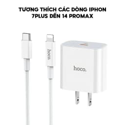 Thumbnail Bộ Sạc Nhanh PD 20W Chính Hãng HOCO Cho IP 7-8-X-Xr-Xs-Xsm-11-12-13-14-15-Pro-Plus-Promax - Không Nóng Máy, Không Đơ 2