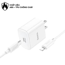 Thumbnail Bộ Sạc Nhanh PD 30W Chính Hãng Hoco Dùng Cho IP 8-14-PRO-PLUS-PROMAX Chuẩn Cổng Type-C to L 3
