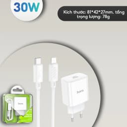 Thumbnail Bộ Sạc Nhanh PD 30W Chính Hãng Hoco Dùng Cho IP8-14 Sạc An Toàn Ổn Định, chất liệu bền+chống cháy 1