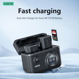 Thumbnail Bộ sạc pin máy ảnh kỹ thuật số LLANO với ngăn đựng thẻ sd cho Sony np-fz100 1