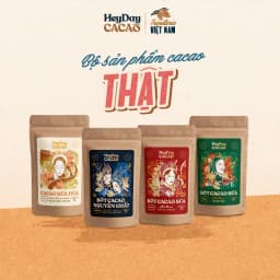 Thumbnail Bộ sản phẩm cacao "Thật" - Natural 50g, Classic 80g, Bold 80g, Sữa dừa 80g - Heyday cacao 1