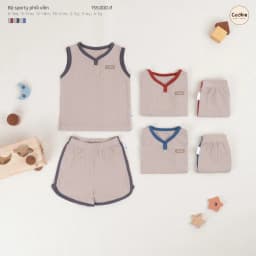 Thumbnail Bộ Sát Nách Cho Bé COOKIE, Bộ Sporty Phối Viền Từ 6 Tháng Đến 5 Tuổi 2025 2