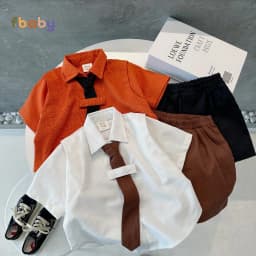 Thumbnail Bộ sơ mi hè bé trai phối tay kèm cà vạt Fbaby - FB023 3