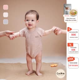 Thumbnail Bộ Sơ Sinh COOKIE, Body Bèo Cá Chui Đầu,Dệt Hình Xương Cá, Viền Tay Bèo Cho Bé Sơ Sinh 6 Tháng Và 12 Tuổi 2