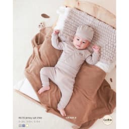 Thumbnail Bộ Sơ Sinh Jersey COOKIE, Bộ Quần Áo Sơ SInh Jersey Vạt Chéo Cho Bé Từ 0 Đến 9 Tháng 2
