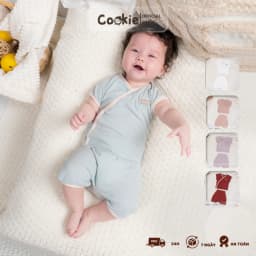 Thumbnail Bộ Sơ Sinh Raglan COOKIE, Bộ Cộc Sơ Sinh Raglan Cài Chéo Cho Bé Size Từ 0 Đến 9 Tháng 1
