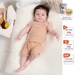 Thumbnail Bộ Sơ Sinh Raglan COOKIE, Bộ Cộc Sơ Sinh Raglan Cài Chéo Cho Bé Size Từ 0 Đến 9 Tháng 3