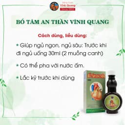 Thumbnail Bổ Tâm An Thần Vĩnh Quang chai 280ml Hỗ trợ dễ ngủ, ngủ ngon, giảm triệu chứng suy giảm trí nhớ 3