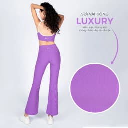 Thumbnail Bộ Tập Yoga Gym Nữ Livan Sport LV24N01F504 LUXURY Áo Bra Đệm Rời & Quần Legging Ống Loe, Bộ Tập Yoga Nữ Cao Cấp 4