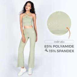 Thumbnail Bộ Tập Yoga Nữ, Bộ Tập Gym Nữ LV24N01F503 Nữ Áo Croptop Kèm Đệm Rời & Quần Ống Loe Livan Sport, Set Tập Yoga Quần Dài 2