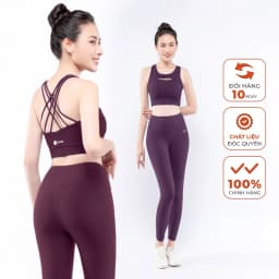 Thumbnail Bộ Tập Yoga Nữ LV24N01F506 Áo Bra Đệm Rời & Quần Legging Cạp Cao Co Giãn, Elaine Bộ Tập Gym Nữ 1