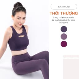 Thumbnail Bộ Tập Yoga Nữ LV24N01F506 Áo Bra Đệm Rời & Quần Legging Cạp Cao Co Giãn, Elaine Bộ Tập Gym Nữ 2