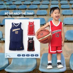 Thumbnail Bộ thể thao bé trai Mompa ba lỗ sát nách 1-5 tuổi thấm hút mềm mại co giãn thoáng khí 549 2