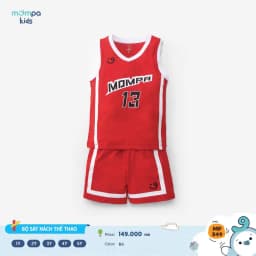 Thumbnail Bộ thể thao bé trai Mompa ba lỗ sát nách 1-5 tuổi thấm hút mềm mại co giãn thoáng khí 549 4
