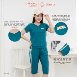 Thumbnail Bộ thể thao cotton SUNFLY áo cộc quần ngố SS5805 2