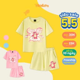 Thumbnail Bộ thun ngắn tay bé gái họa tiết gấu dâu Lotso Rabity bộ quần áo mặc nhà cho bé 560.05 1