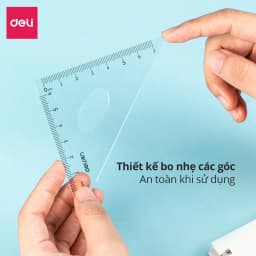 Thumbnail Bộ thước kẻ, thước đo độ, eke Deli cho học sinh bộ dụng cụ học tập 4 chiếc Trong suốt, dễ nhìn và đo chính xác 2
