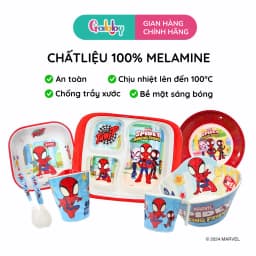 Thumbnail Bộ Tô Đĩa Muỗng Đũa Khay ăn cơm Disney Cho Bé (Spiderman,Captain, Ironman, Thor, Hulk) 2