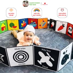 Thumbnail Bộ Tranh Kích Thích Thị Giác TNBOOKS Cho Bé 0 - 3 Tuổi - Combo 3 Bộ Thẻ Gấp Chất Lượng Cao 1