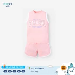 Thumbnail Bộ váy bé gái Mompa 1-5 tuổi cộc tay thể thao co giãn thoáng khí thấm hút 574 4