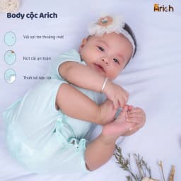 Thumbnail Body cộc tay Arich vải sợi tre petit cao cấp, co giãn, mềm mịn cho bé trai bé gái size 0-18tháng 2