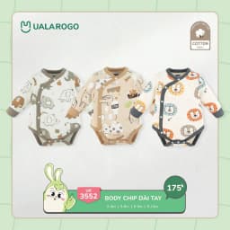 Thumbnail Bodychip sơ sinh cho bé Ualarogo áo liền quần 0-12 tháng tuổi vải Cotton thông thoáng dễ thay bỉm 3552 2