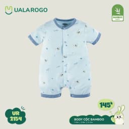 Thumbnail Bodysuit cộc tay cho bé Ualarogo áo liền quần 3-12 tháng vải Sợi tre Bamboo mềm mịn co giãn cúc giữa 2154 3