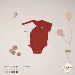 Thumbnail Bodysuit Ngắn Tay COOKIE, Bodysuit Cộc Tay Lật Gấu Cho Bé Chất Cotton Tăm Lạnh Size Từ 0 Đến 1 Tuổi 4