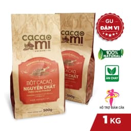 Thumbnail Bột ca cao nguyên chất không đường Cacao Mi Premium gu đậm làm bánh pha thức uống socola trà sữa 1kg 1